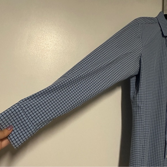 Mizzen + Main Leeward collection Blue Plaid L Trim Performance Button Up Shirt - Picture 4 of 7